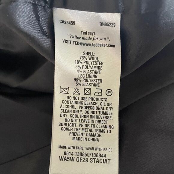 Ted Baker London Wool Blend Gray Slacks - Picture 7 of 8